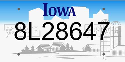 8L28647 Iowa License Plate