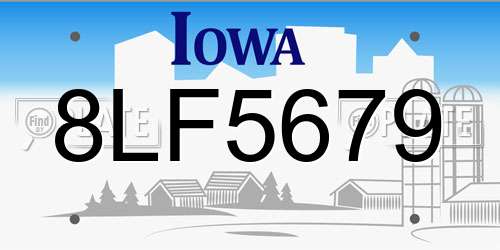 8LF5679 Iowa License Plate