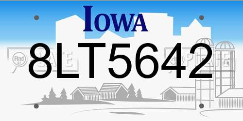 8LT5642 Iowa License Plate