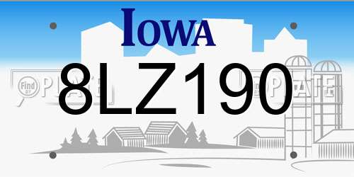 8LZ190 Iowa License Plate