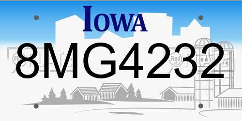 8MG4232 Iowa License Plate
