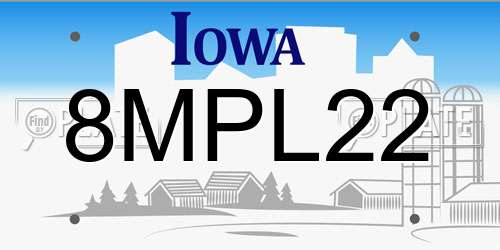8MPL22 Iowa License Plate