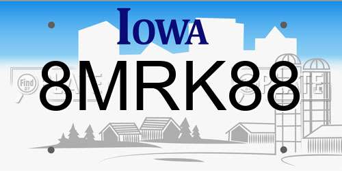 8MRK88 Iowa License Plate