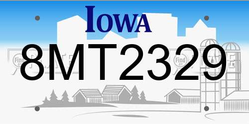 8MT2329 Iowa License Plate