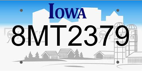 8MT2379 Iowa License Plate