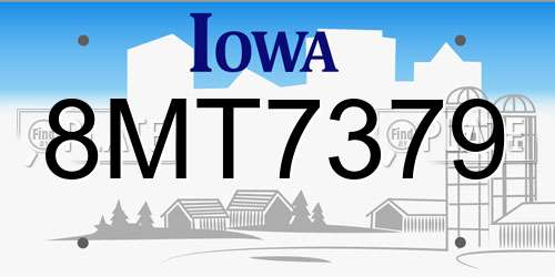 8MT7379 Iowa License Plate