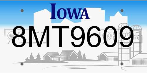 8MT9609 Iowa License Plate