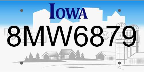 8MW6879 Iowa License Plate