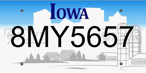8MY5657 Iowa License Plate