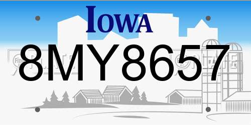 8MY8657 Iowa License Plate