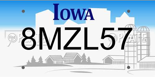 8MZL57 Iowa License Plate