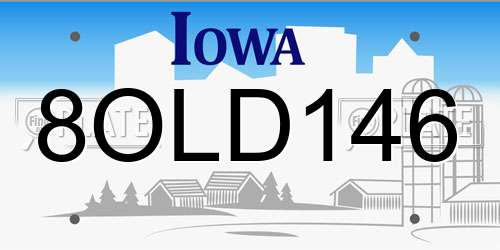 8OLD146 Iowa License Plate