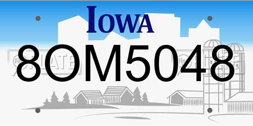 8OM5048 Iowa License Plate