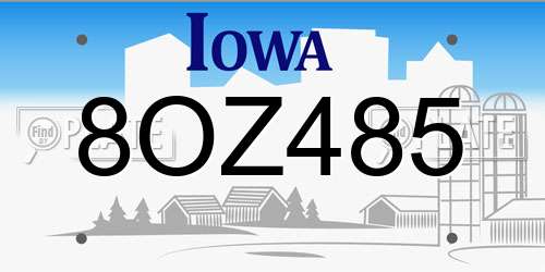 8OZ485 Iowa License Plate