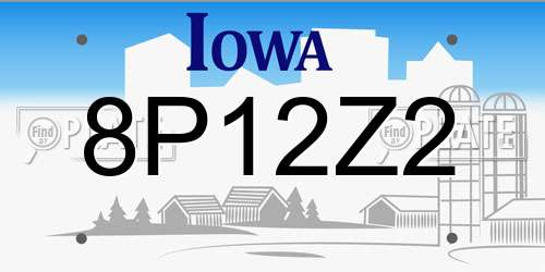 8P12Z2 Iowa License Plate
