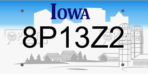 8P13Z2 Iowa License Plate