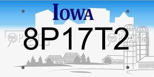 8P17T2 Iowa License Plate
