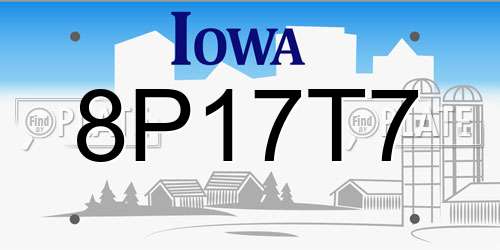 8P17T7 Iowa License Plate