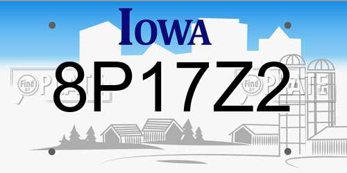 8P17Z2 Iowa License Plate