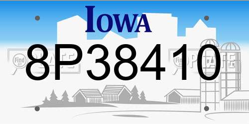 8P38410 Iowa License Plate