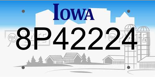 8P42224 Iowa License Plate