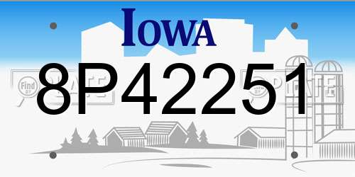 8P42251 Iowa License Plate