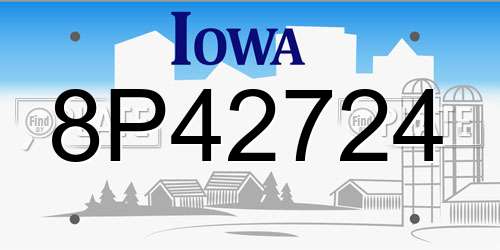 8P42724 Iowa License Plate