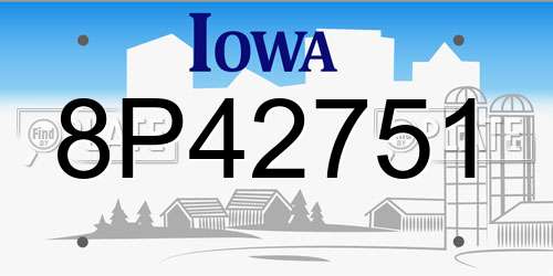 8P42751 Iowa License Plate