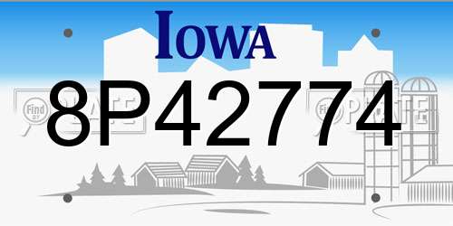 8P42774 Iowa License Plate