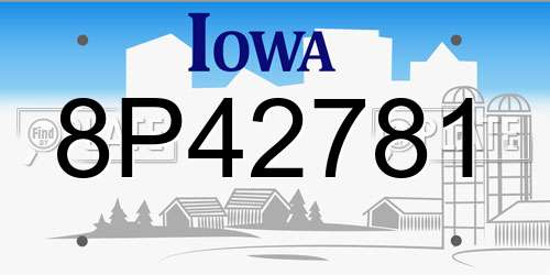 8P42781 Iowa License Plate