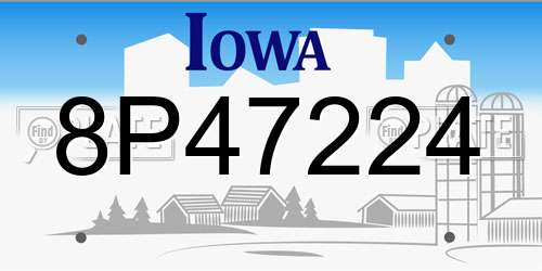 8P47224 Iowa License Plate