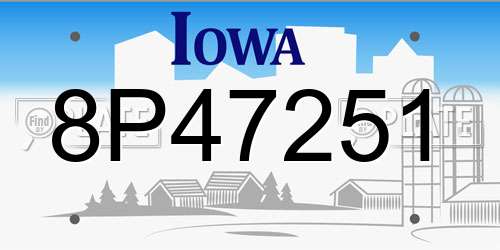 8P47251 Iowa License Plate