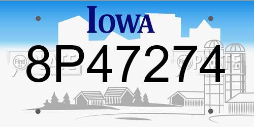 8P47274 Iowa License Plate