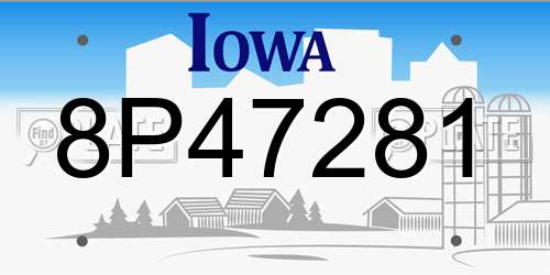 8P47281 Iowa License Plate