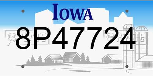 8P47724 Iowa License Plate