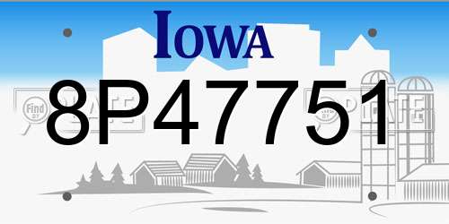 8P47751 Iowa License Plate