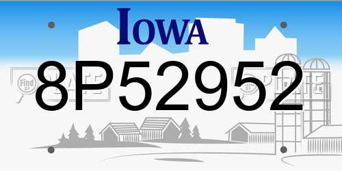 8P52952 Iowa License Plate