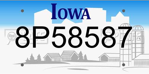 8P58587 Iowa License Plate