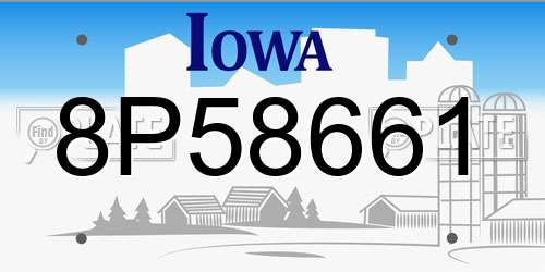 8P58661 Iowa License Plate