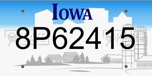 8P62415 Iowa License Plate
