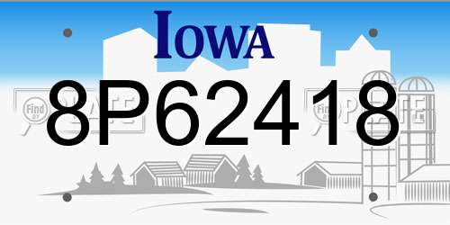 8P62418 Iowa License Plate