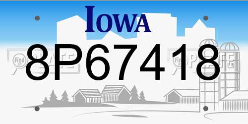 8P67418 Iowa License Plate