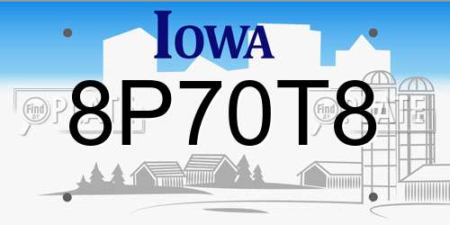 8P70T8 Iowa License Plate