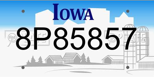 8P85857 Iowa License Plate