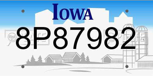8P87982 Iowa License Plate