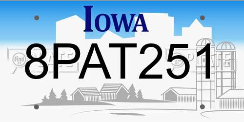 8PAT251 Iowa License Plate