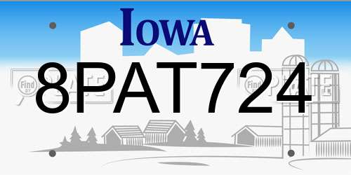 8PAT724 Iowa License Plate