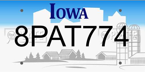 8PAT774 Iowa License Plate