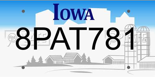 8PAT781 Iowa License Plate