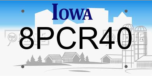 8PCR40 Iowa License Plate